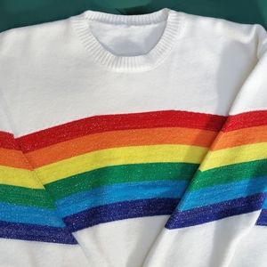 NEW! Glitter Rainbow Sweater - Size Small